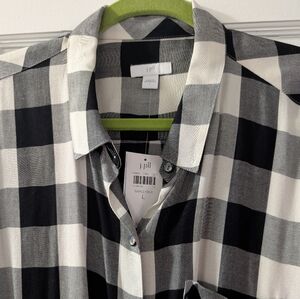 J. Jill Monochrome Checkered Women's  Shirt